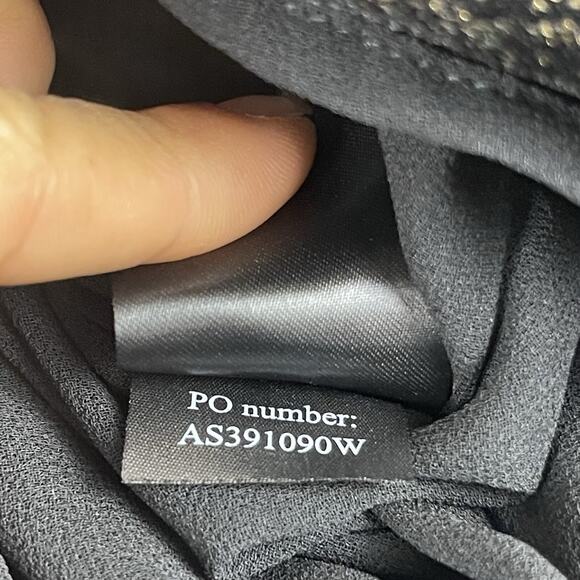 All Saints Jemima Star Dress Black Velvet Metallic Gold Printed Faux Wrap Size 4 - Picture 9 of 16